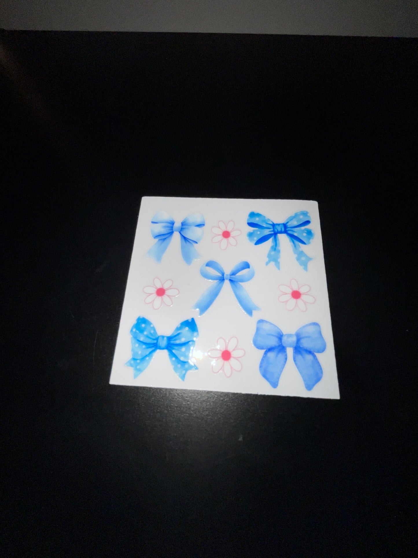 Small blue bows and flowers wrap