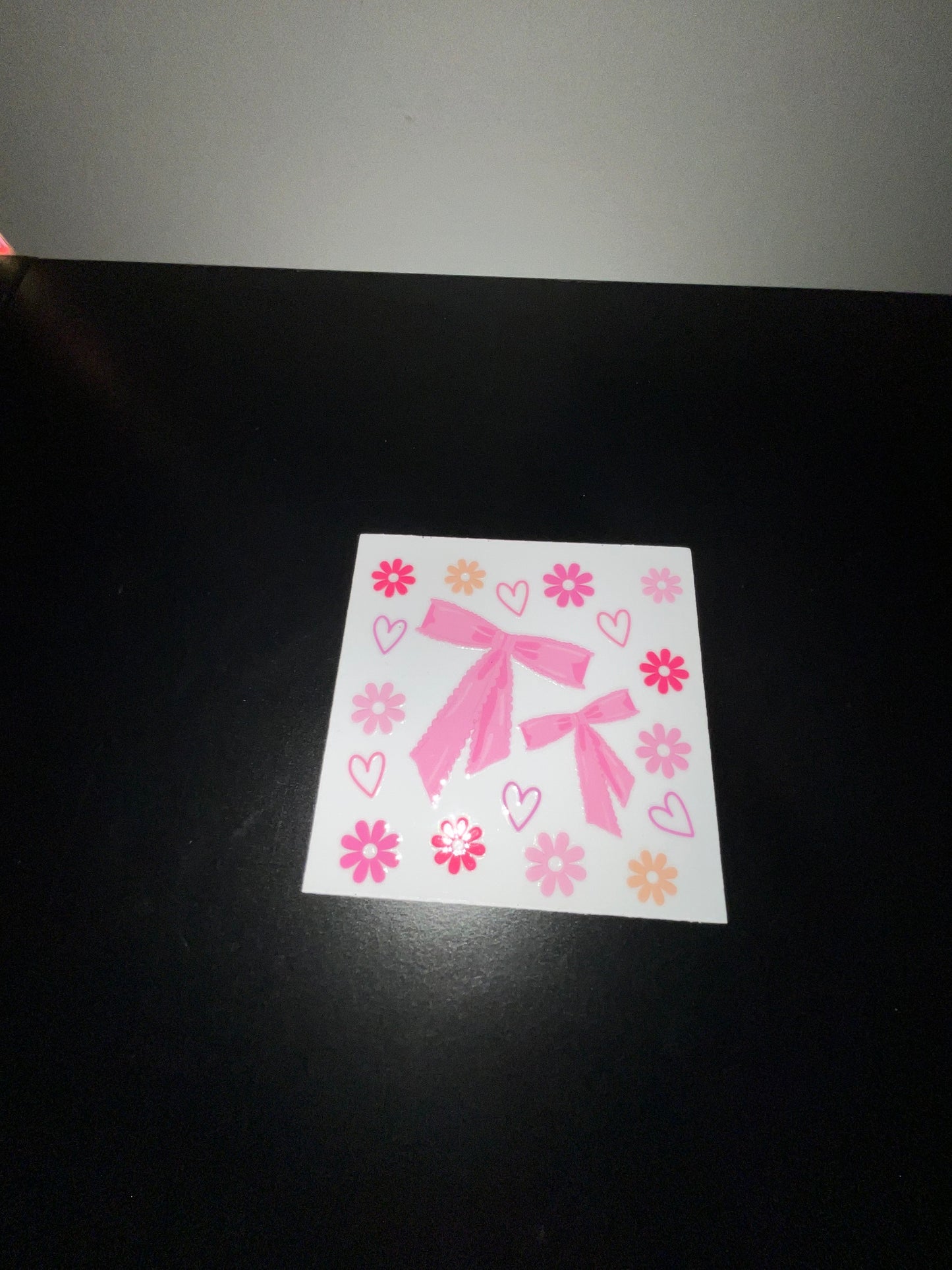 Small pink bows, flowers, and Heart wrap