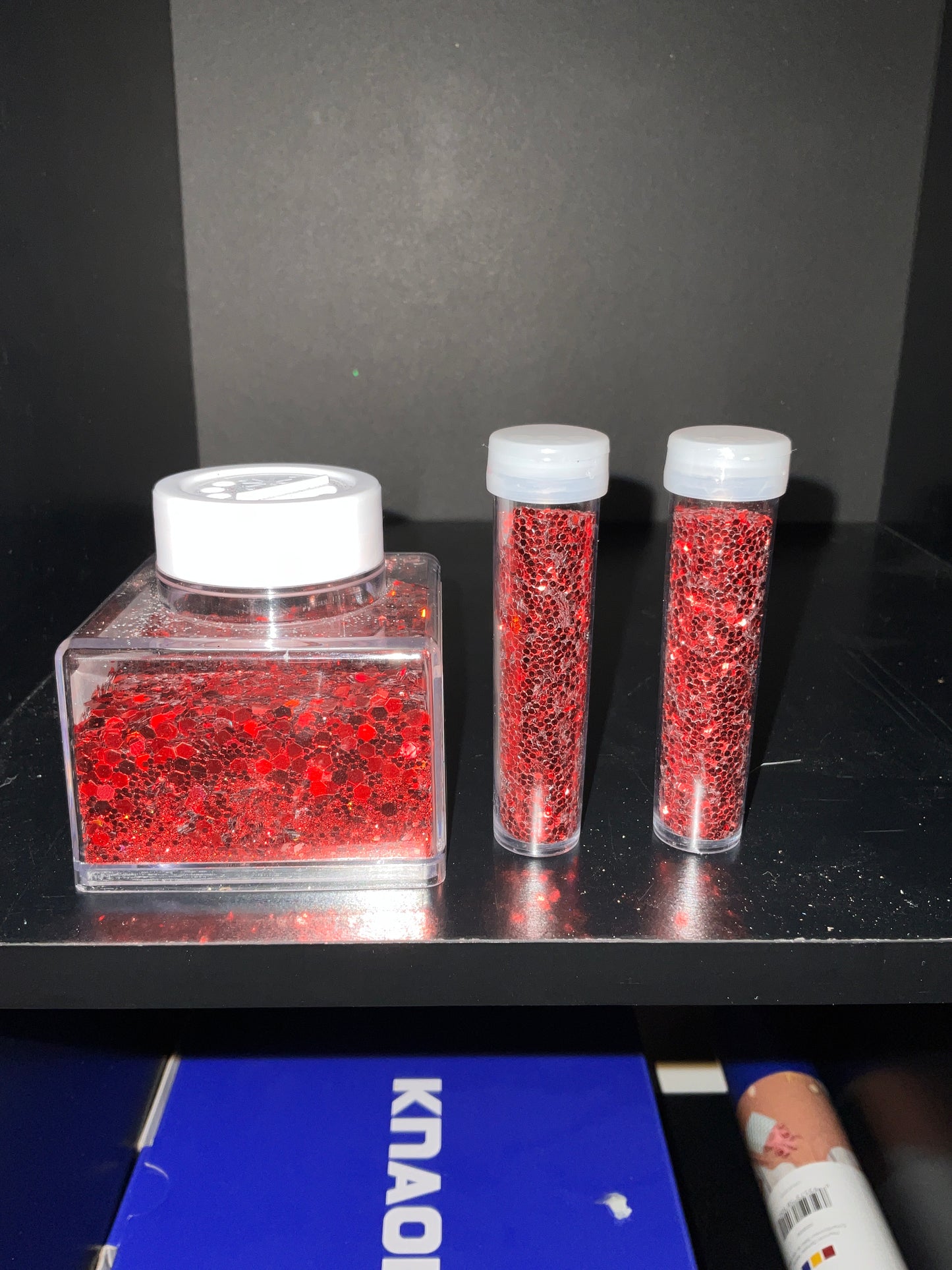 Chunky red glitter