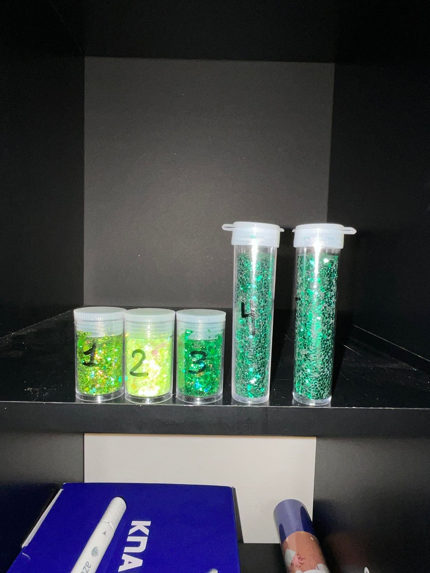 Chunky green glitter
