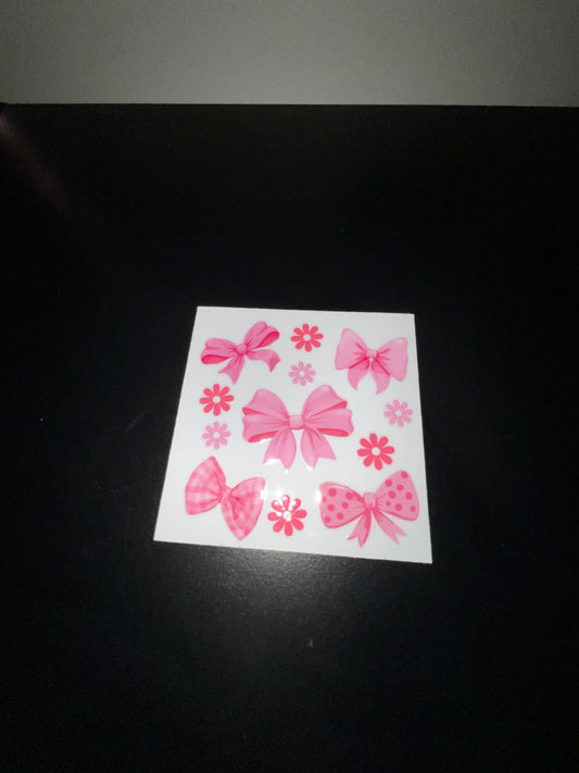 Small pink bows and flowers wrap