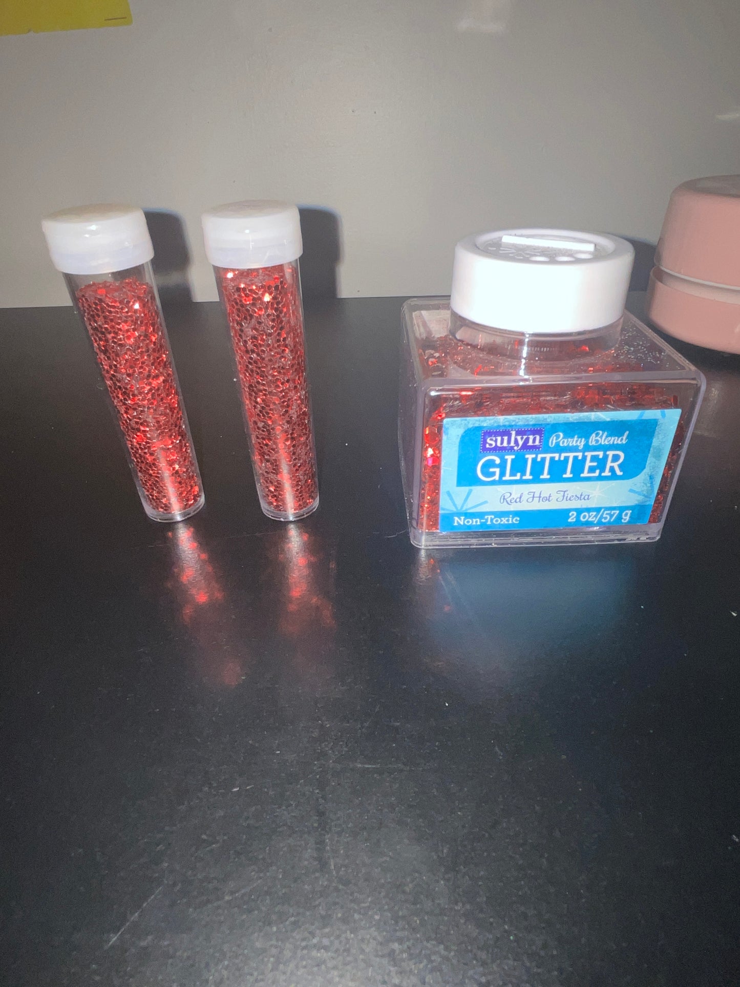 Chunky red glitter