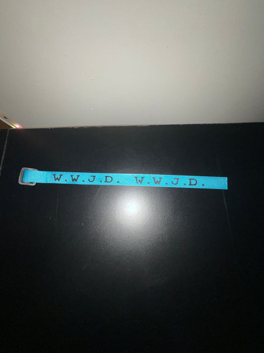 FREE!!! W.W.J.D teal bracelet