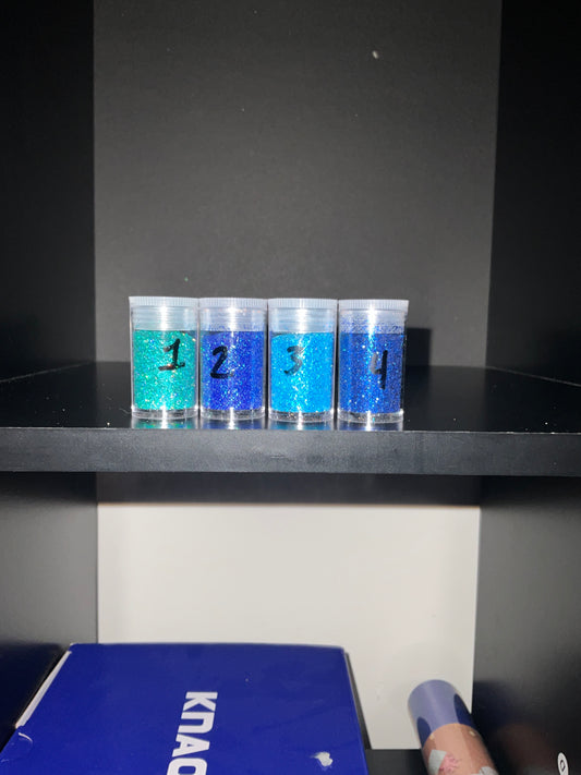 Extra fine blue glitter