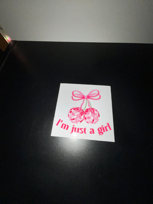 Pink I’m just a girl disco cherry wrap