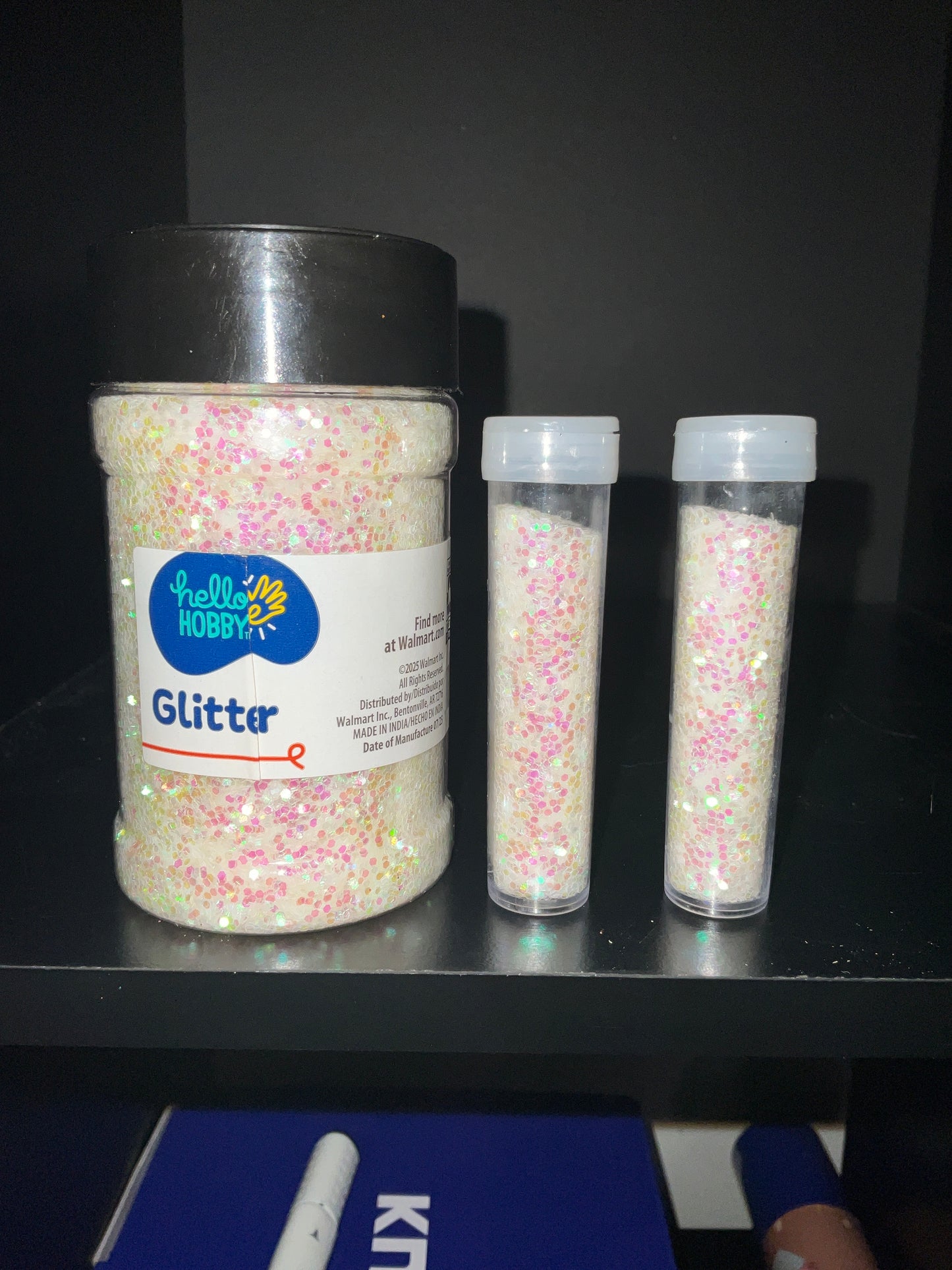 Chunky white glitter