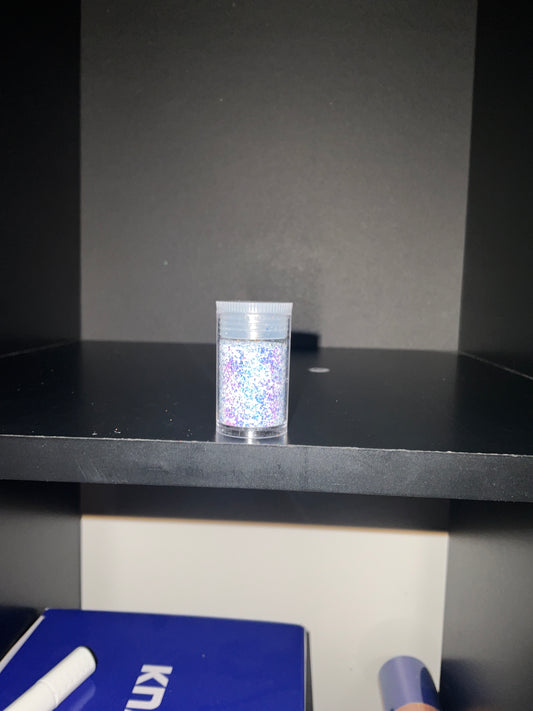 Extra fine dark purple and white glitter