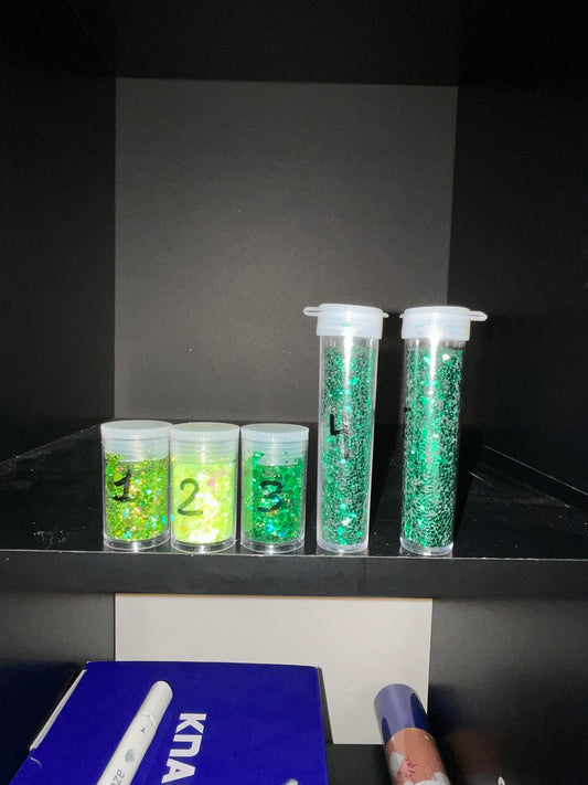 Chunky green glitter
